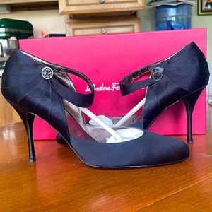 Black satin evening heels, Salvator Ferragamo